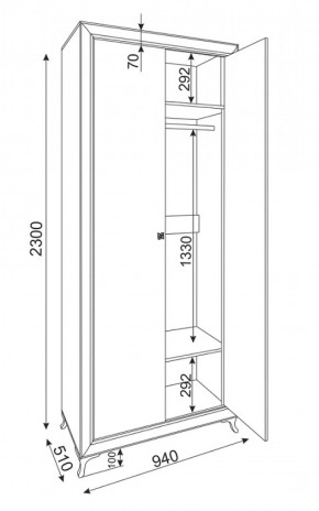 Шкаф 2-х дверный Саванна М25 (Риннер) в Советском - sovetskij.mebel-e96.ru