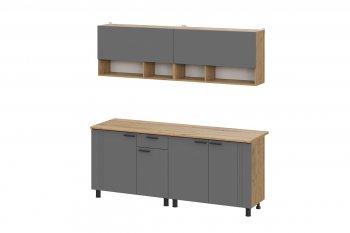 Кухонный гарнитур Монако 2000 мм графит (СВ) в Советском - sovetskij.mebel-e96.ru