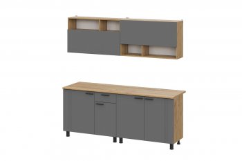 Кухонный гарнитур Монако 2000 мм графит (СВ) в Советском - sovetskij.mebel-e96.ru