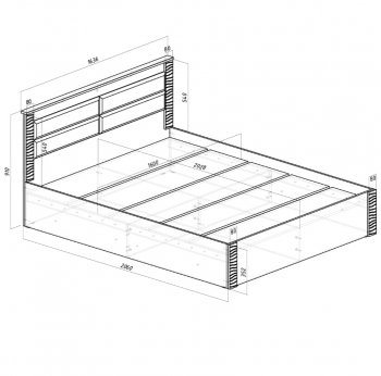 Кровать двуспальная Монако КР-16 кашемир (БТС) в Советском - sovetskij.mebel-e96.ru