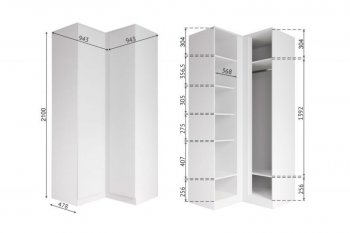 Угловой шкаф Мори белый (ДСВ) в Советском - sovetskij.mebel-e96.ru