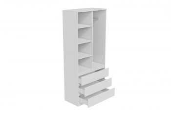 Шкаф 900 мм Мори 900.2 белый высота 2100 мм (ДСВ) в Советском - sovetskij.mebel-e96.ru