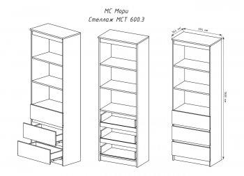 Стеллаж Мори (ДСВ) в Советском - sovetskij.mebel-e96.ru