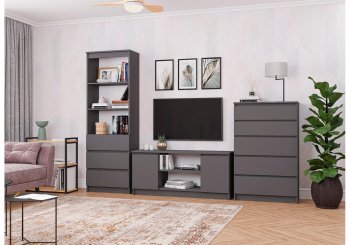 Стенка Мори графит модульная ( ДСВ) в Советском - sovetskij.mebel-e96.ru