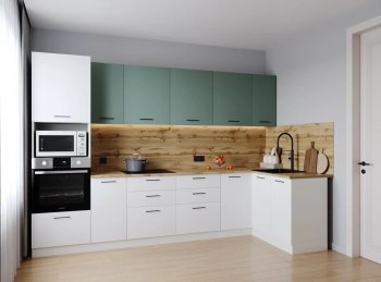 Угловой кухонный гарнитур Муссон 3200*1400 мм (Санвут) в Советском - sovetskij.mebel-e96.ru