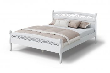 Кровать Натали массив береза + МДФ, белый (МЛК) в Советском - sovetskij.mebel-e96.ru