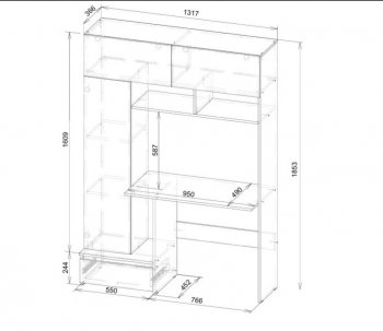 Стол компьютерный Некст-1 + Шкаф (СВ) в Советском - sovetskij.mebel-e96.ru