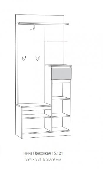 Прихожая Ника 15.121 в Советском - sovetskij.mebel-e96.ru
