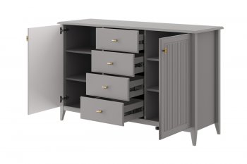 Комод 4 ящика 2 двери Никеа антрацит (БМ) в Советском - sovetskij.mebel-e96.ru