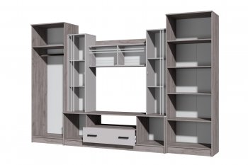 Стенка Николь-2 крафт серый/кашемир (Зарон) в Советском - sovetskij.mebel-e96.ru