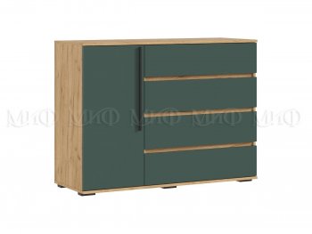 Комод 1 дверь 4 ящика (1200) Норд, крафт/изумруд (Миф) в Советском - sovetskij.mebel-e96.ru