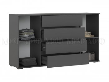 Комод 2 двери 4 ящика (1600) Норд, графит (Миф) в Советском - sovetskij.mebel-e96.ru