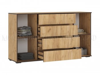 Комод 2 двери 4 ящика (1600) Норд, крафт (Миф) в Советском - sovetskij.mebel-e96.ru