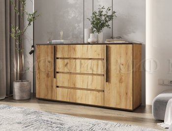 Комод 2 двери 4 ящика (1600) Норд, крафт (Миф) в Советском - sovetskij.mebel-e96.ru