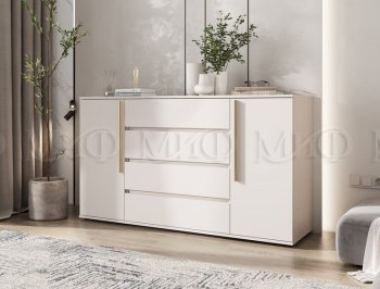 Комод 2 двери 4 ящика (1600) Норд, кашемир (Миф) в Советском - sovetskij.mebel-e96.ru