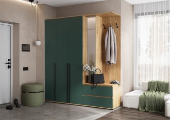 Прихожая Норд+Шкаф 1200, крафт/изумруд (Миф) в Советском - sovetskij.mebel-e96.ru