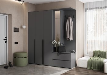 Прихожая Норд+Шкаф 1200, графит (Миф) в Советском - sovetskij.mebel-e96.ru