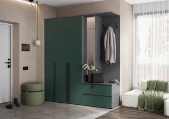 Прихожая Норд+Шкаф 1200, графит/изумруд (Миф) в Советском - sovetskij.mebel-e96.ru