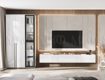 Стенка Норд белый глянец (Миф) в Советском - sovetskij.mebel-e96.ru