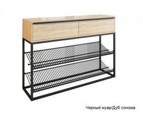 Обувница Крафт 2 (Черный муар/Дуб сонома) в Советском - sovetskij.mebel-e96.ru