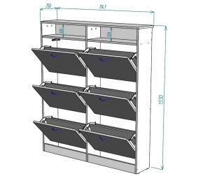 Обувница W17 (ДВ) в Советском - sovetskij.mebel-e96.ru