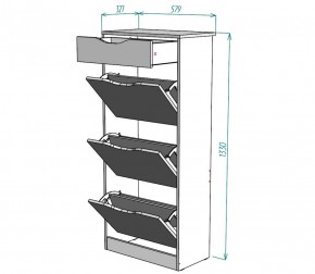 Обувница W24 (ДВ-Графит) в Советском - sovetskij.mebel-e96.ru