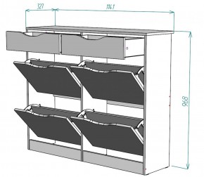 Обувница W26 (ДВ-Графит) в Советском - sovetskij.mebel-e96.ru