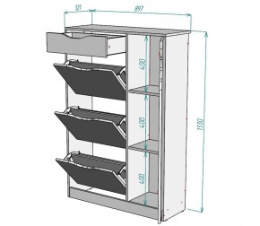 Обувница W44 (ДСС) в Советском - sovetskij.mebel-e96.ru