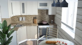 Кухонный гарнитур Ольга оптима 1 1300х2500 мм (Герда) в Советском - sovetskij.mebel-e96.ru