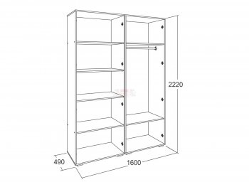 Шкаф 1600 мм Ольга-17 в Советском - sovetskij.mebel-e96.ru