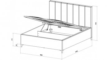 Кровать с ПМ Оливия Серый (Лин) в Советском - sovetskij.mebel-e96.ru