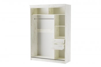 Шкаф-купе Орион 1500 мм крафт белый (Памир) в Советском - sovetskij.mebel-e96.ru