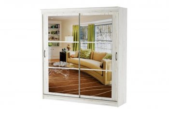 Шкаф-купе Орион 2000 мм крафт белый (Памир) в Советском - sovetskij.mebel-e96.ru