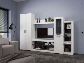 Стенка OSKAR4 сосна белая (Генезис) в Советском - sovetskij.mebel-e96.ru