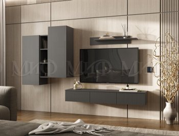 Стенка Оскар комп.2 графит (Миф) в Советском - sovetskij.mebel-e96.ru