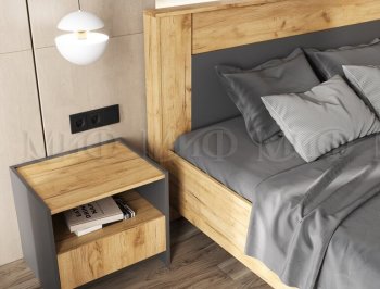Кровать парящая Остин крафт/графит (Миф) в Советском - sovetskij.mebel-e96.ru