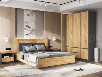 Кровать парящая Остин крафт/графит (Миф) в Советском - sovetskij.mebel-e96.ru