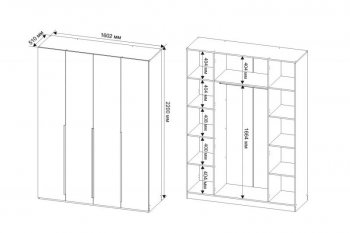 Шкаф 1600 мм Пальма с антресолью, Сатин (ДСВ) в Советском - sovetskij.mebel-e96.ru
