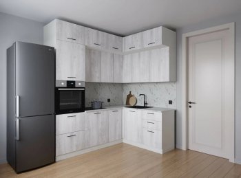 Кухонный гарнитур угловой Пайн 2200*1700 мм (Санвут) в Советском - sovetskij.mebel-e96.ru