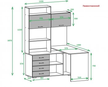 Компьютерный стол ПКС-11 левый (Памир) в Советском - sovetskij.mebel-e96.ru