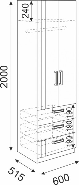 Шкаф с ящиками Волкер М4 (Риннер) в Советском - sovetskij.mebel-e96.ru