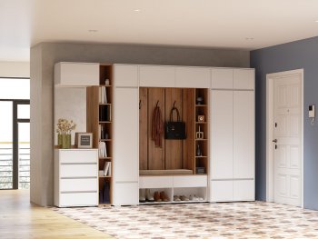 Прихожая Прага модульная, белый (Handis) в Советском - sovetskij.mebel-e96.ru