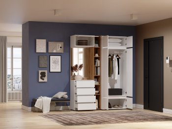 Прихожая Прага модульная, белый (Handis) в Советском - sovetskij.mebel-e96.ru
