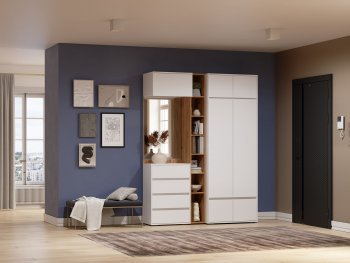Прихожая Прага модульная, белый (Handis) в Советском - sovetskij.mebel-e96.ru