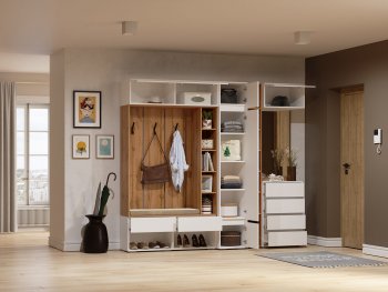 Прихожая Прага модульная, белый (Handis) в Советском - sovetskij.mebel-e96.ru