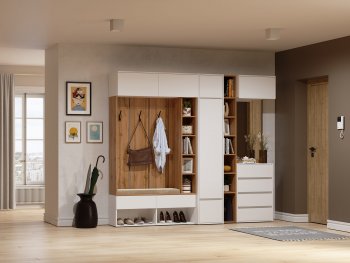 Прихожая Прага модульная, белый (Handis) в Советском - sovetskij.mebel-e96.ru
