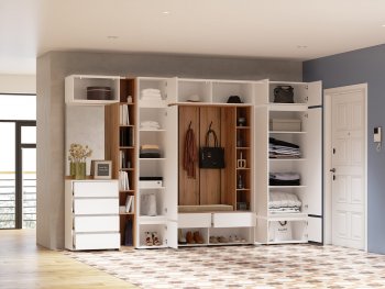 Прихожая Прага модульная, белый (Handis) в Советском - sovetskij.mebel-e96.ru