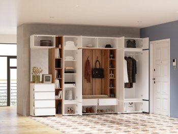 Прихожая Прага модульная, белый (Handis) в Советском - sovetskij.mebel-e96.ru