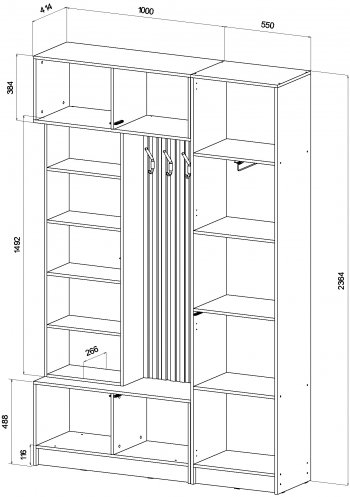 Прихожая Бавария графит (Лин) в Советском - sovetskij.mebel-e96.ru