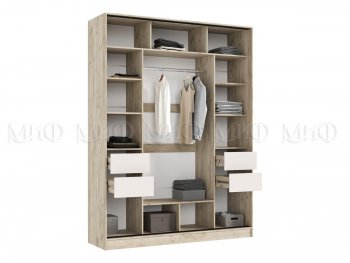 Шкаф-купе 1800 мм Роджина крафт серый/кашемир (Миф) в Советском - sovetskij.mebel-e96.ru